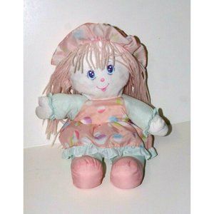 1983 Happiness Aid Pink Dress Hat Doll Plush Stuffed Vintage Large 15”  HTF